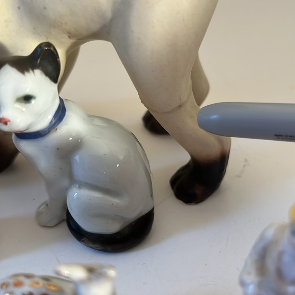 A lot of 12 vintage mini sculptures cats/dogs/dear/squirrel/toby jug - Picture 5 of 14